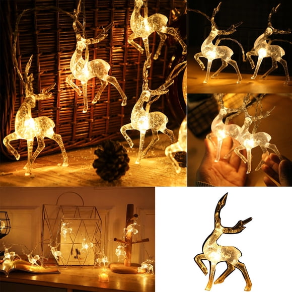 Lámpara decorativa de Halloween con ciervos iluminados, decoración navideña e invernal para exteriores, luces LED para dormitorios, decoración de Halloween, tiras de luces LED, cadena de luces.