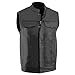thumbnail image 3 of Milwaukee Leather LKM3710 Men's Black Leather Club Style Motorcycle Rider Vest w/Zipper and Snap Button Closure - 5X-Large, 3 of 4