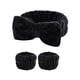 thumbnail image 4 of Zhuge Juego de 3 piezas de cintas para la cabeza, muñequeras y puños de spa para lavarse la cara para evitar derrames de líquidos, cintas para el cabello y muñequeras de toalla para mujeres (gris), 4 of 5