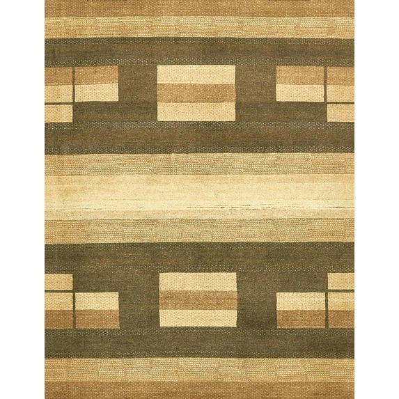 Ahgly Company Indoor Rectangle Abstract Saddle Brown Abstract Area Rugs, 2' x 4'