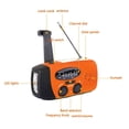 thumbnail image 2 of Radio meteorológica portátil de emergencia de 1000 mAh con energía solar y manivela, linterna LED, alarma SOS, radio de manivela para emergencias al aire libre, 2 of 5
