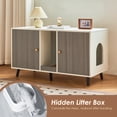 thumbnail image 6 of JanflyHome Litter Box Enclosure for 2 Cats, Hidden Cat Litter Box Cabinet Furniture Indoor, Double Room, Scratching Pad, Side End Table, Gray, 6 of 10