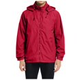 thumbnail image 1 of Mens Loose Solid Hooded Waterproof Breathable Flight Suit Jacket Thin Coat Top Blouse, 1 of 5