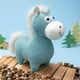 thumbnail image 2 of Lindo poni de juguete, caballo de peluche azul, caballo de lana para tejer, divertido adorno de poni, regalo de poni, miniestatua de caballo, cola de crin de peluche marrón, regalo de la buena suerte, 2 of 6