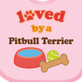 thumbnail image 4 of Inktastic Pitbull Terrier Loved By A (Dog Breed) Boys or Girls Baby Bib, 4 of 4
