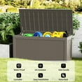 thumbnail image 3 of Patio Casual 260 Gallon Lockable Resin Deck Box, Waterproof & Outdoor Storage Box for Outdoor Cushion Storage and Outdoor Delivery Storage, Stylish Outdoor Bench,Light coffee, 3 of 10