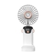 thumbnail image 1 of TopLLC Portable Handheld Small Fan, Foldable Personal Desk Fan with Phone Holder, USB Rechargeable Neck Hanging Fan with Digital Display 5 Gear Strong Airflow Cooling Fan for Office Bedroom Travel, 1 of 9