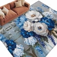 thumbnail image 2 of 6'x9' Area Rugs, White Blue Spring Floral Indoor Outdoor Area Rug for Living Room Bedroom, Vintage Flowers Farmhouse Washable Bathroom Rugs Kitchen Floor Carpet Mats Home Decor Aesthetic, 2 of 8
