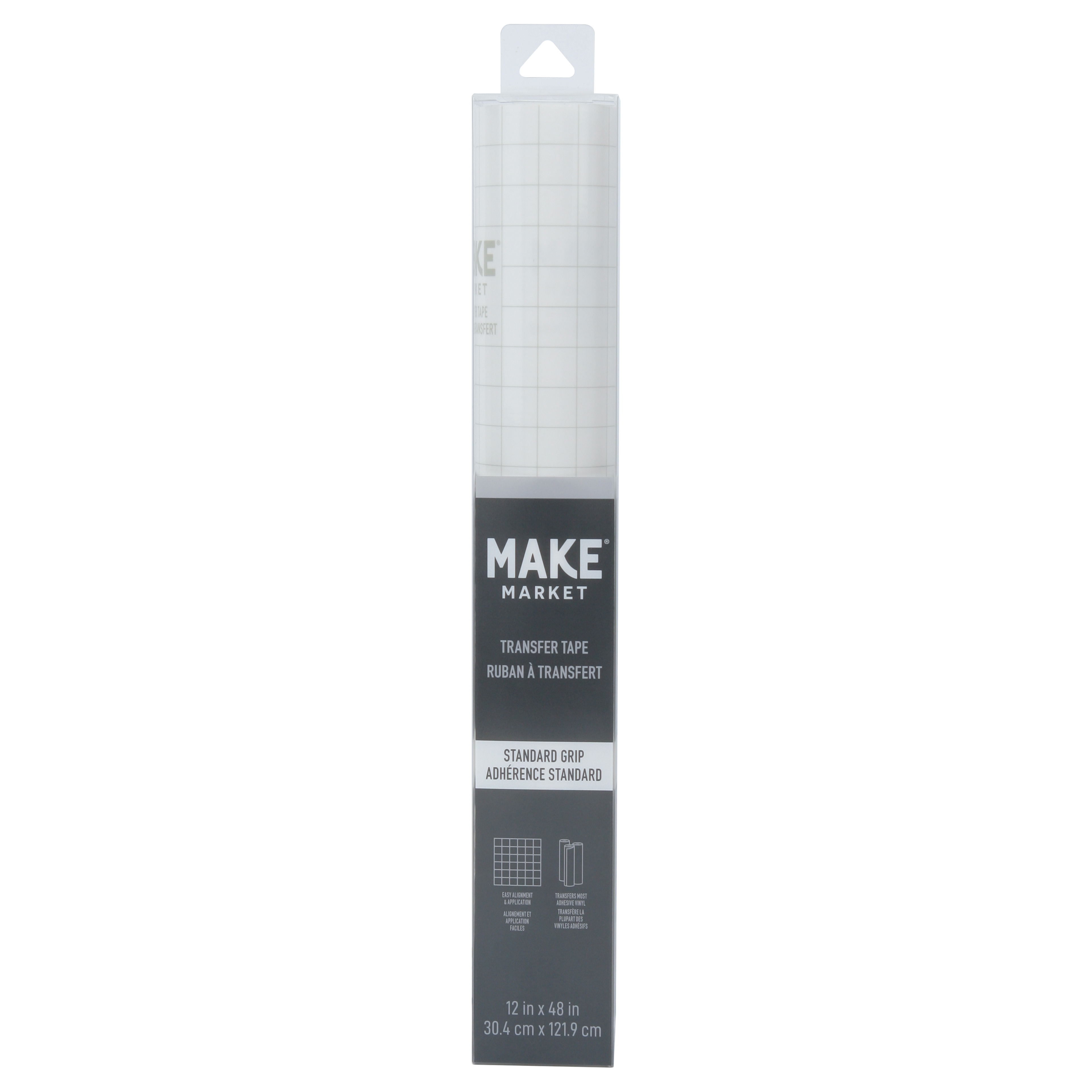 Standard Grip Transfer Tape by Make Market – 12" x 48" Rolls with Grid Lines for Easy Vinyl Alignment - Clean Transfer with No Residue - Compatible with Most Adhesive Vinyl - 9 Pack