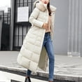 thumbnail image 6 of Dwaogom Women's Winter Over Knee Hooded Maxi Long Puffer Down Coat Extended Length Cotton Coat Women's Extended Length Over-the-knee Loose Cold-proof Warm Thickened Hooded Cotton Coat, 6 of 6