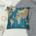 thumbnail image 2 of Shangniulu World Geography Map Seasons Pillow Cover,Square Waist Cushion,Perfect Square Backrest for Every Home, 2 of 5