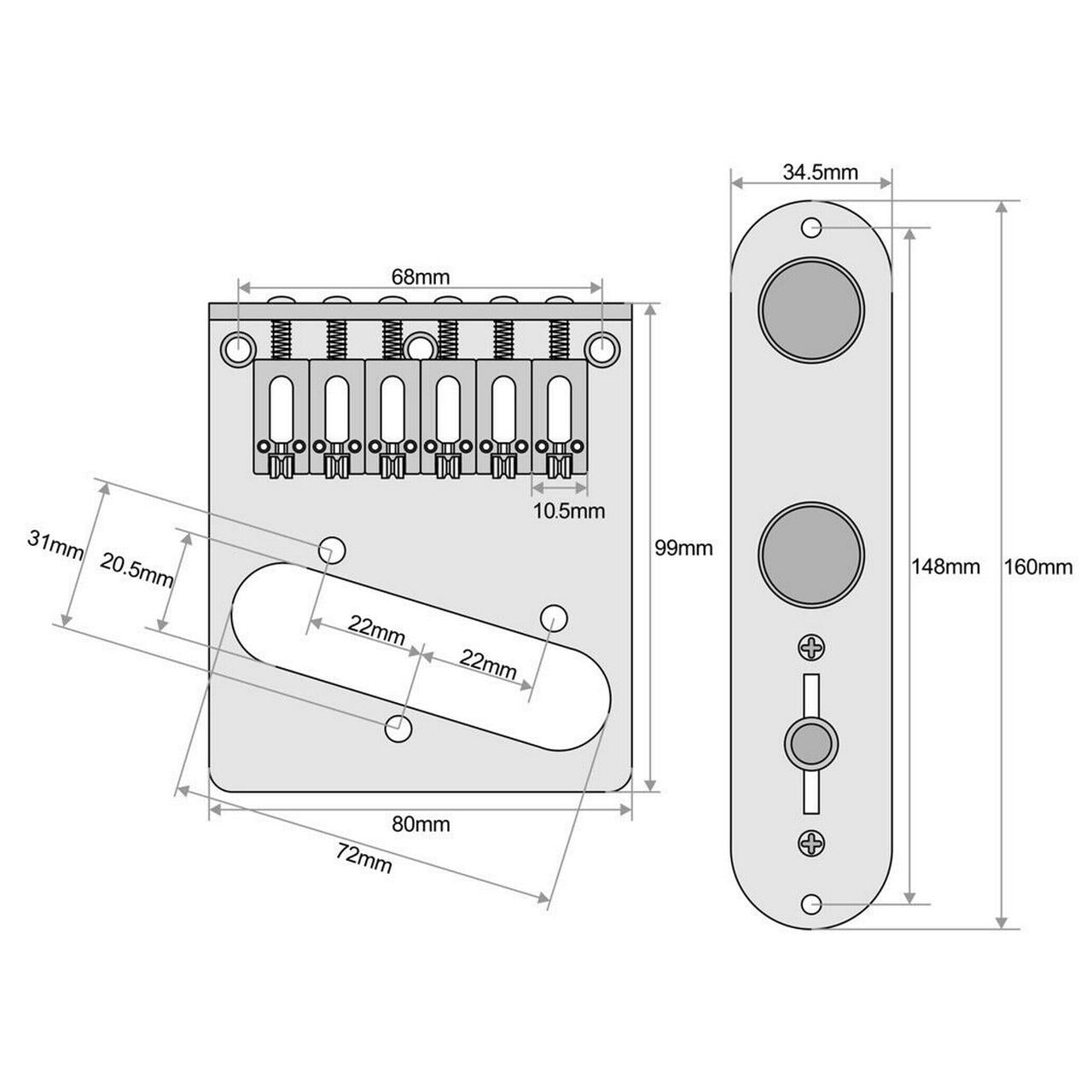 Carved 3 Way Switch Prewired Control Plate TL Electric Guitar Bridge Tremolo Replacement Parts