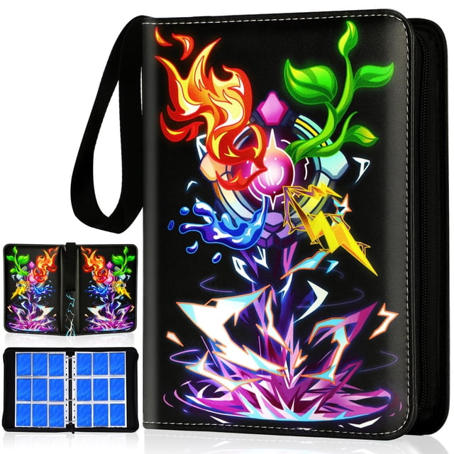 Carpeta de tarjetas para tarjetas Carpeta de tarjetas coleccionables de 9 bolsillos con 50 fundas extraíbles para 900 tarjetas Álbum de colección de tarjetas de gran diseño creativo Regalo para niños