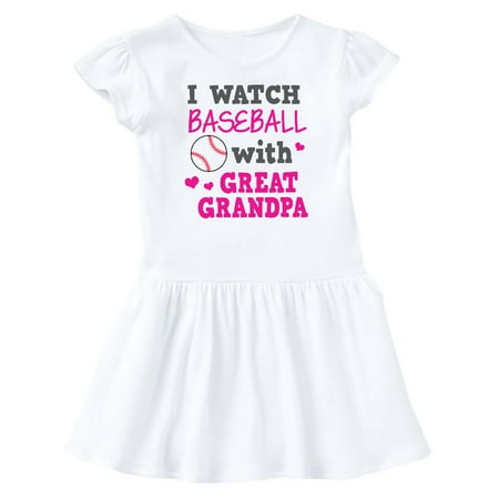 

Inktastic I Watch Baseball with My Great Grandpa Gift Baby Girl Dress