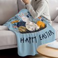 thumbnail image 3 of Easter Eggs Blanket Soft Cozy Warm Throw Blanket for Couch, Plush Fuzzy Flannel Fleece Blankets for Sofa, Rabbit Spring Botanical Wildflowers Bunny Blue Bed Blankets Gifts for Men, 40"x50", 3 of 9
