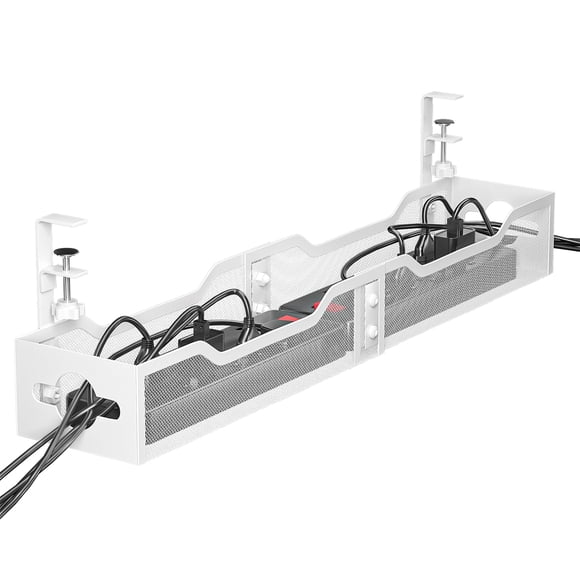 Bandeja portacables Litwaro para debajo del escritorio, 63,5 cm, abrazadera metálica, gestión de cables