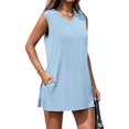 thumbnail image 3 of Women'S 2 Piece Shorts Sets V Neck Long Tank Tops High Waisted Loose Fit Matching Travel Outfits L, 3 of 8