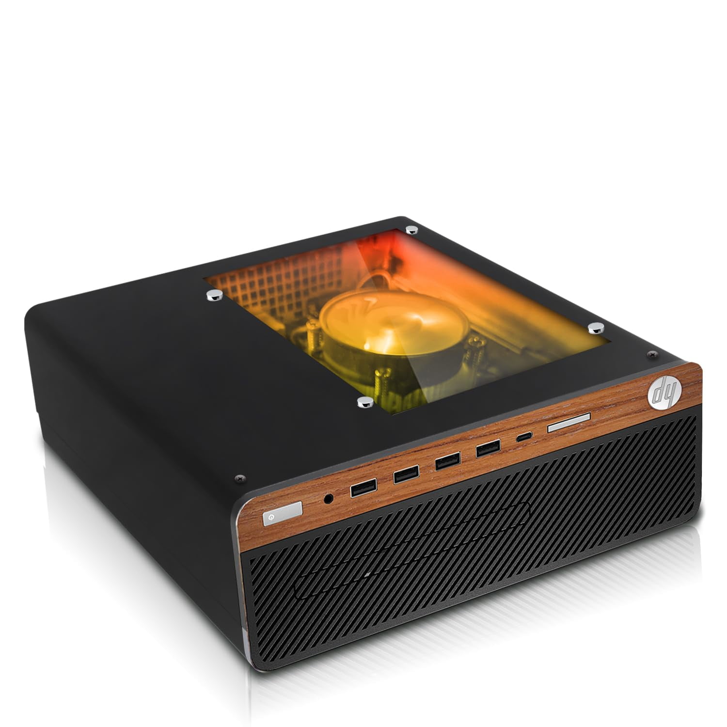 Restored HP Half Dark Gaming PC Desktop Computer – AMD Pro A10-9700,GT 1030 Graphics,16GB RAM,256GB SSD,RGB Keyboard with AI Copilot,Mouse,WiFi,RGB Headphone,Windows 11