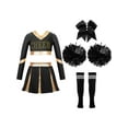 thumbnail image 1 of Aislor Kids Girls Cheerleading Uniform Cheer Outfits Metallic Patchwork Competition Performance Costume D06 6, 1 of 5