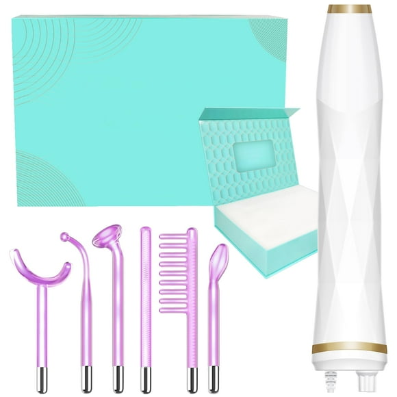 High Frequency Device Wand - TUMAKOU Violet Portable Handheld High Frequency Facial Skin Machine Device for Face - with 6 Different Glass Tubes