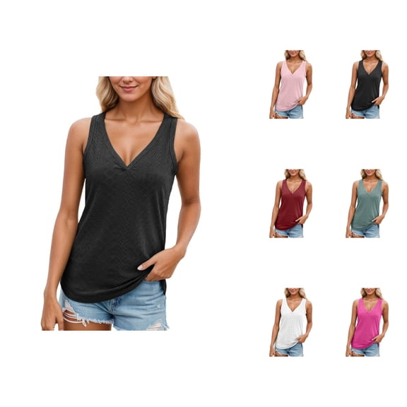 Solid Color Casual Tank Top Loose Fit Basic Tees for Women Soft Breathable Everyday Wear Comfortable Staple Layering Piece Summer Tops Clothes