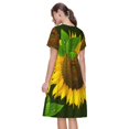 thumbnail image 2 of Bixox Robe d'Été à Manches Courtes pour Femmes Robe Ample Longueur Genou avec Poches-Tournesol, 2 of 7