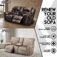 thumbnail image 3 of Funda de sofá reclinable Love Seat ULTICOR, 8 piezas, terciopelo marrón, 3 of 7