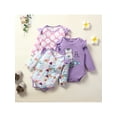 thumbnail image 3 of Seyurigaoka Baby Girls' 3 Pack Rompers Pattern Printed Long Sleeve Jumpsuits, 3 of 8