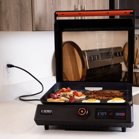 Blackstone E-Series 17 Electric Tabletop Griddle with Hood, Black