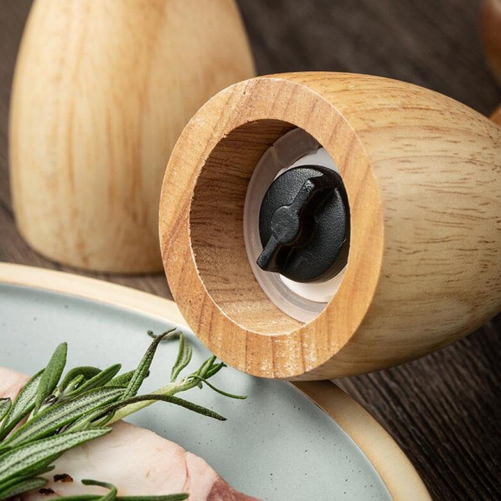 2pcs Cute Mushroom Wooden Pepper Grinder Mill for Kitchen