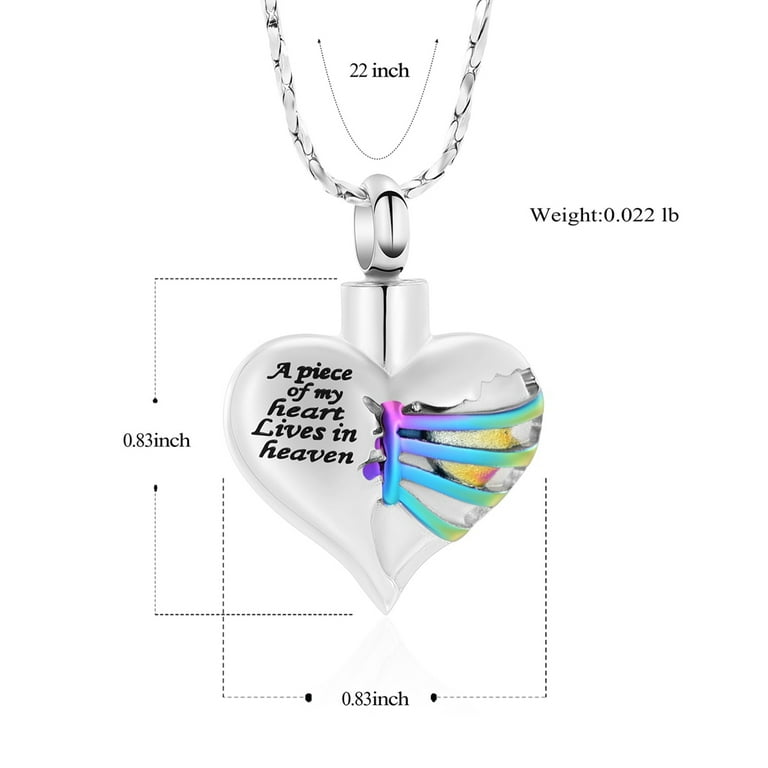 Heart Urn Necklace for Ashes Women Men Cremation Jewelry for Ashes