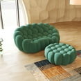 thumbnail image 3 of Sodrens Modern Lazy Floor Sofa,79.53" Bubble Couch,Curved Football Sofa with Ottoman for Living Room,Office,Apartment,No-Assembly,Green, 3 of 8