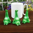 thumbnail image 4 of Animal Figures Plant Stand,3Pcs Fairy Reading Frog Statue,Frogs Flower Pot Feet,Green Frogs Figures Plant Pot Feet Planter Riser,Fairies Micro Landscape Ornaments,Yoga Frog Sculptures, 4 of 7
