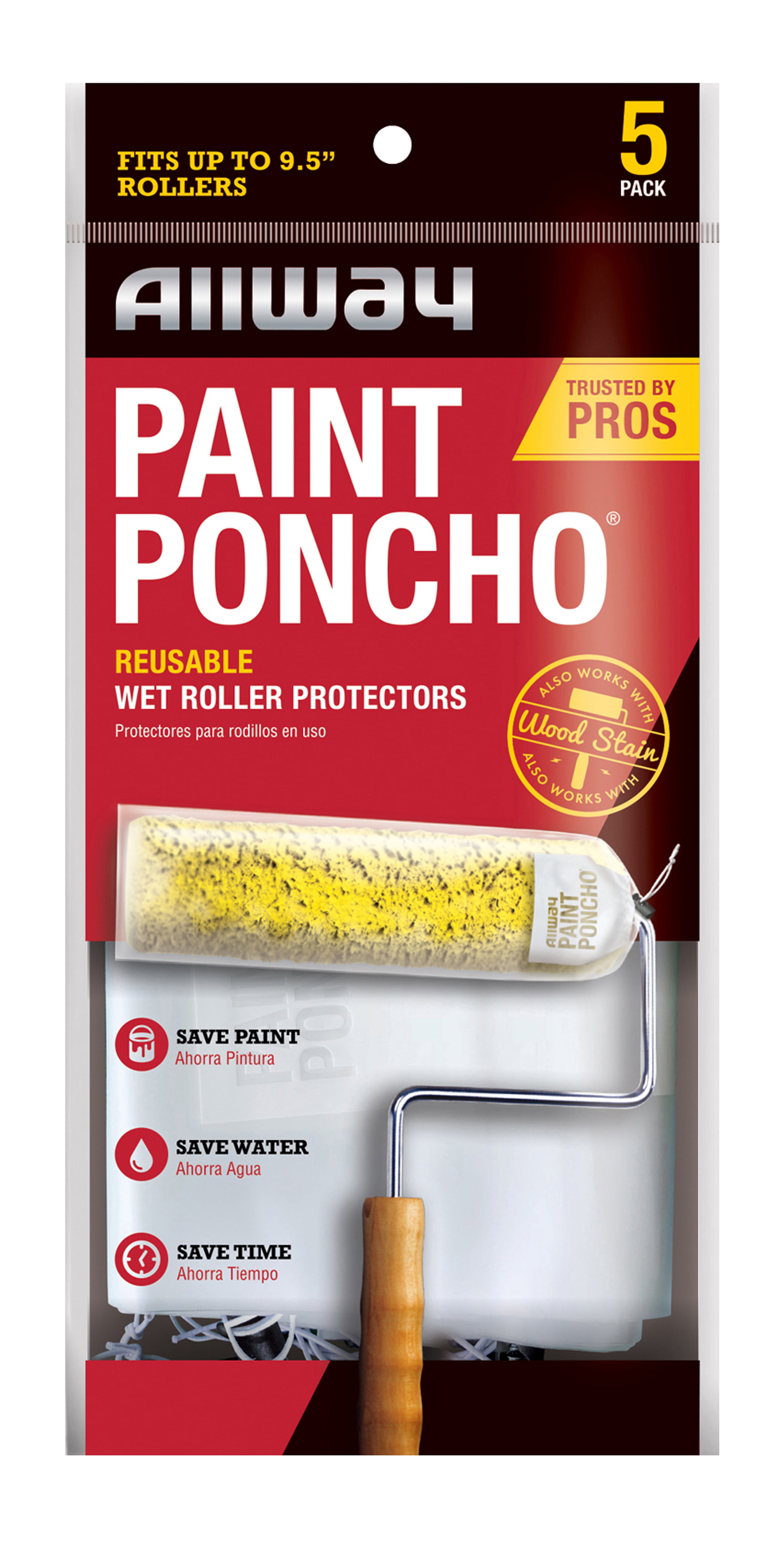 Allway Paint Ponchos Wet Paint Roller Cover 5pk