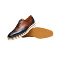 thumbnail image 6 of Santimon Men Leather Dress Shoes Classic Brogue Oxford Shoes Casual Business Shoes Brown 9 US, 6 of 6