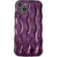 thumbnail image 1 of ORUYROP Designed for iPhone 13 Case,Water Ripple Pattern Curly Wave Frame Soft Cute Phone Cover for Men Women Girls（iPhone 13,Purple）, 1 of 7
