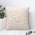 thumbnail image 4 of Pofeuu Cute Rabbit Print Double-sided plush pillowcase Square Throw Pillow Covers Pillows Cover for Living Room Bedroom Sofa Couch Cushion Cover（No pillow core）-12"x12", 4 of 7