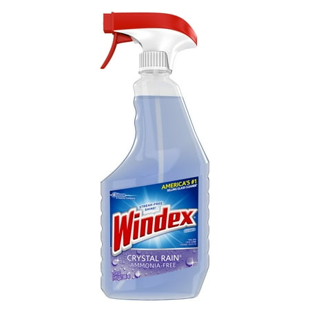 Windex Ammonia-Free Glass Cleaner Trigger Bottle, Crystal Rain, 23 fl oz