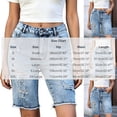 thumbnail image 3 of TEAJOPSUU Womens Ripped Stretchy Long Jean Shorts Mid Rise Frayed Cut Off Bermuda Shorts Blue, 3 of 6