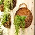 thumbnail image 2 of Hand Made Wicker Rattan Flower Planter Wall Hanging Wicker Rattam Basket Garden Vine Pot Plants Holder Garden Pots Wall Planter, 2 of 10