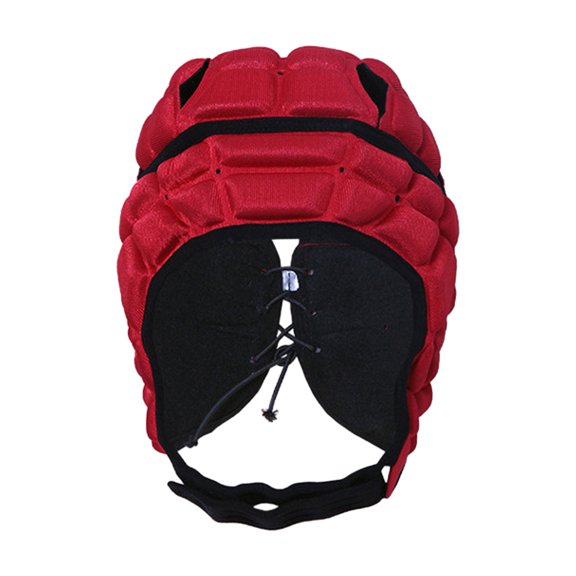 Rugby Helmet Headguard with Adjustable Strap Ultralight Impact-Resistant Soccer Ski Soft Protective Helmet for Kids Youth-Red,L