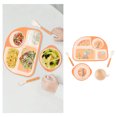thumbnail image 2 of EeaseCA 1 Set Cartoon Child Baby Tableware Set Bamboo Fiber Compartmental Dinner Plate, 2 of 7
