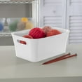 thumbnail image 4 of Mainstays Medium Bin, Open Plastic Storage Containers, Versatile Stylish Organizers with Handles, White, 4 of 11