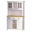 thumbnail image 1 of Bowery Hill Wood Top Wine Rack Buffet Server with 2 Door Hutch in White, 1 of 1