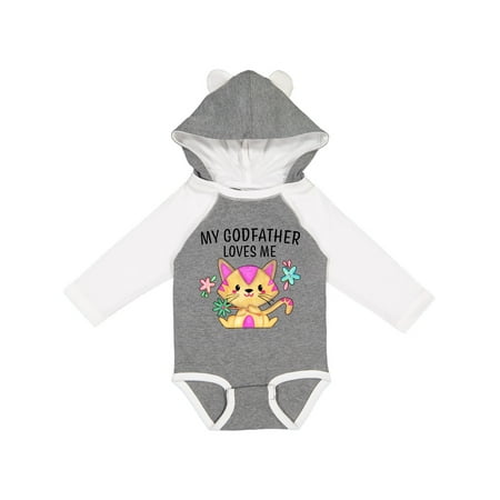 

Inktastic My Godfather Loves Me with Cute Kitten and Flowers Gift Baby Boy or Baby Girl Long Sleeve Bodysuit