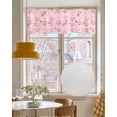 thumbnail image 4 of Pink Valentine's Love Linen Curtain Valance for Bedroom/Bathroom/Kitchen/Office/Living/Dining Room Windows,Golden Heart Saint Flower Rod Pocket Topper Drapes Decorative Cafe Drapery Panel 42x18, 4 of 6
