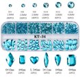 thumbnail image 2 of Kit de 12 rejillas 3D de base plana para decoración de uñas, con diamantes de imitación y gemas, cristales AB, para joyería, manualidades, rostro, ropa y decoración de uñas., 2 of 5