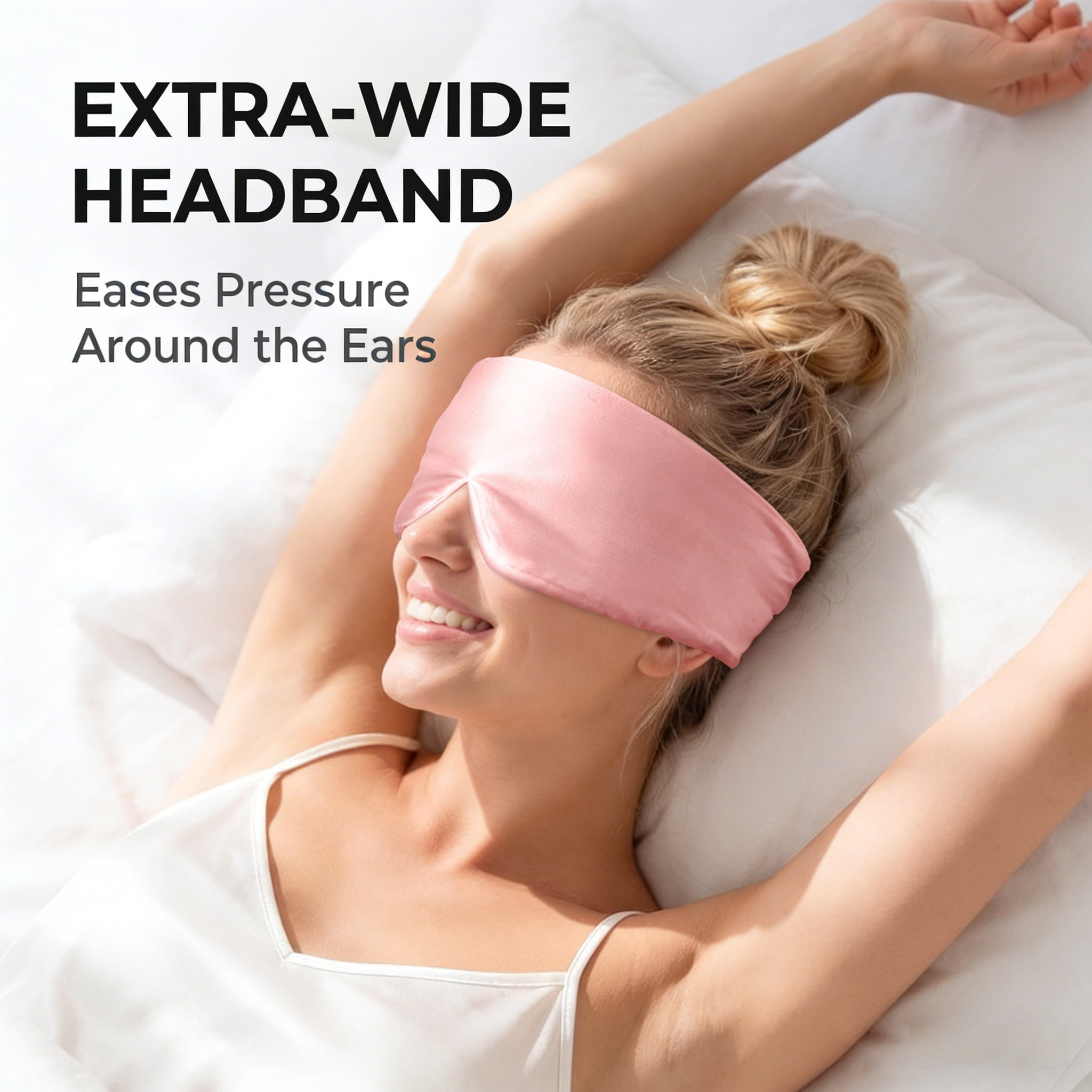 FACEMOON Silk Sleep Mask, Adjustable Cover, Cloud Curve Design for Rest