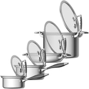 CookCraft 8-piece Luxury Collection Cookware Set with 1.5-qt Sauce Pan, 3-qt Sauce Pan, 8-qt Stock Pot and 12-in Dual Handle Casserole