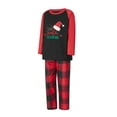 thumbnail image 3 of Family Matching Christmas Pajamas, Letter  Hat Print Long-Sleeved Round Neck Tops + Plaid Pattern Trousers Sleepwear Outfits, 3 of 10